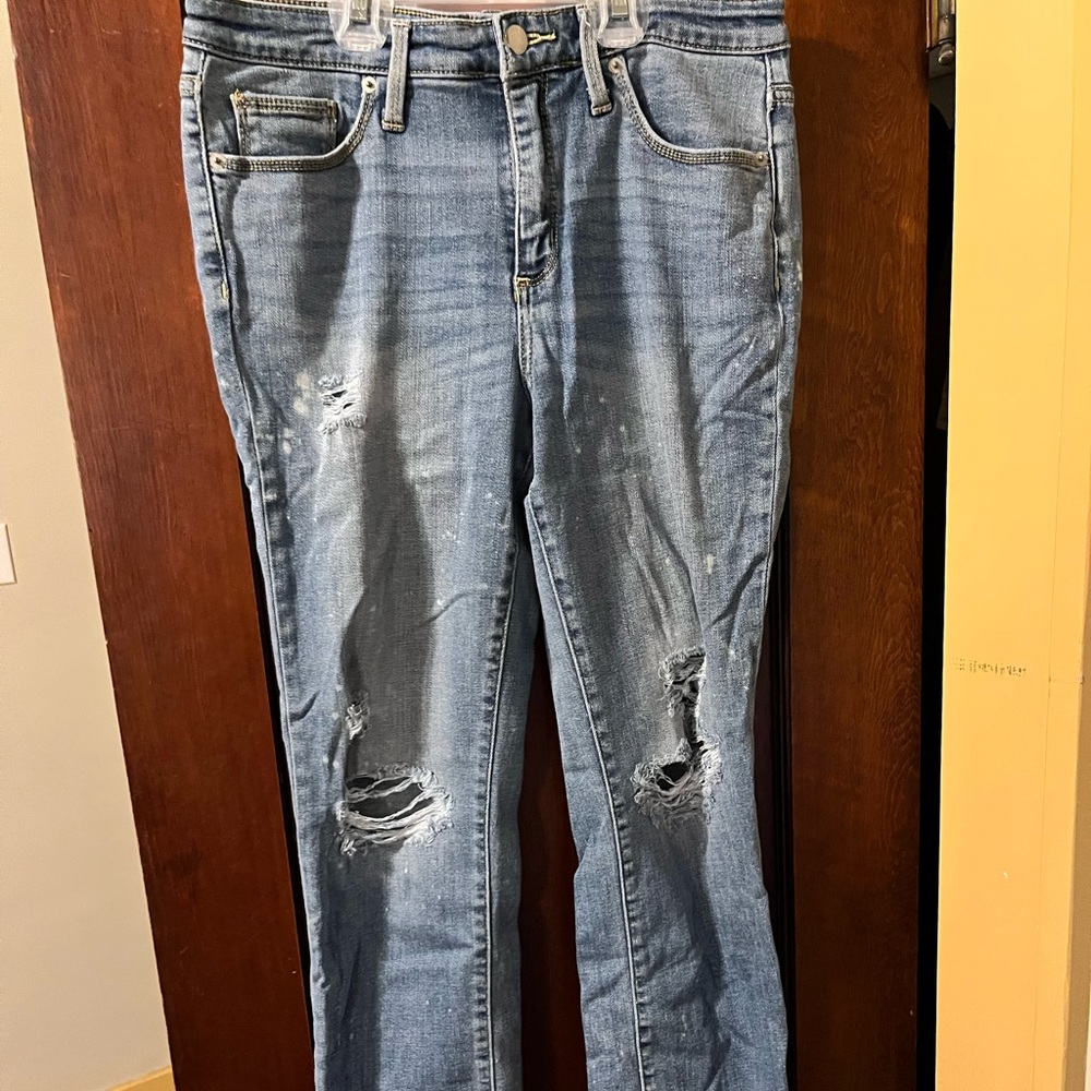 Hand bleached denim